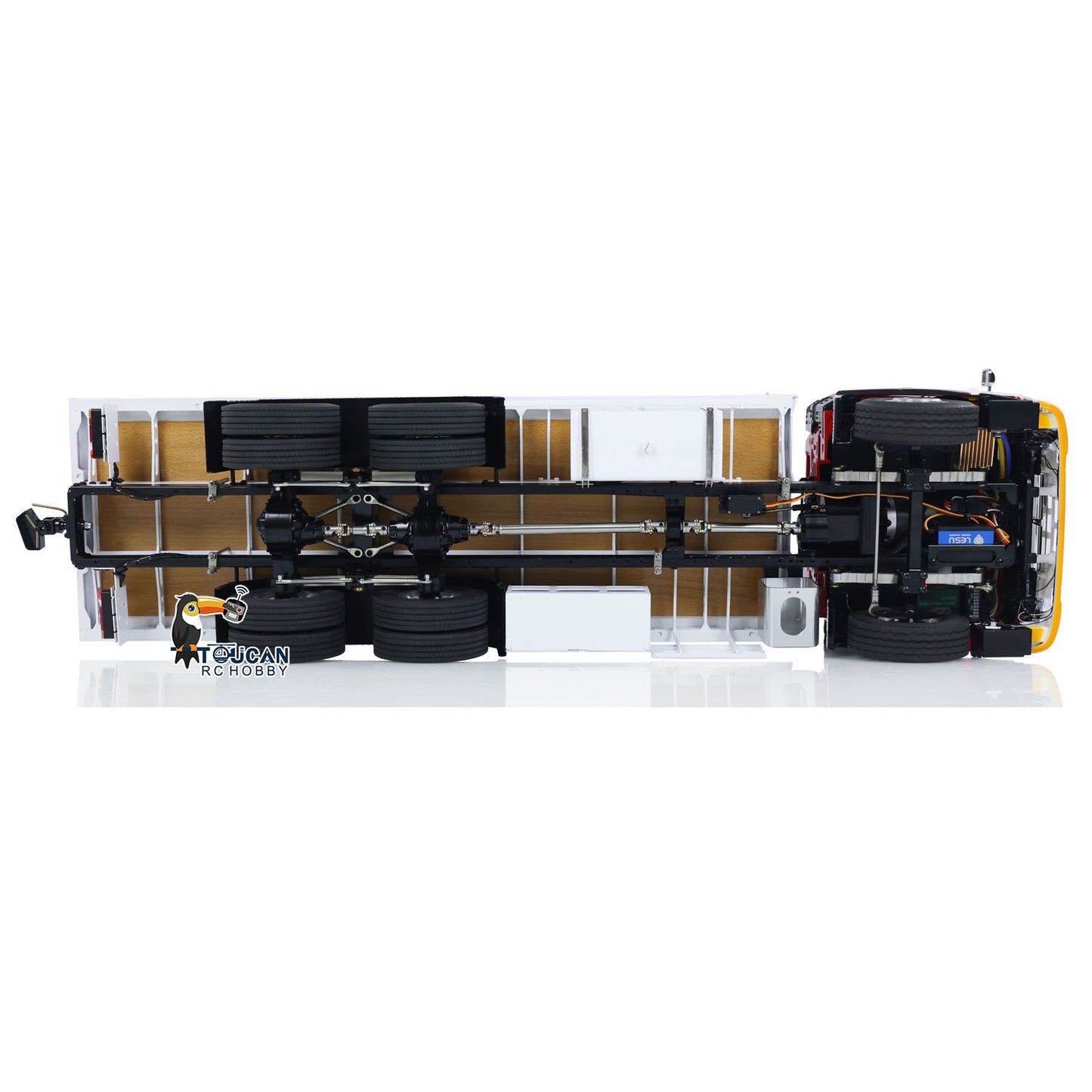 LESU 1/14 Metal 6x4 RC Timber Flatbed Truck chassis detail
