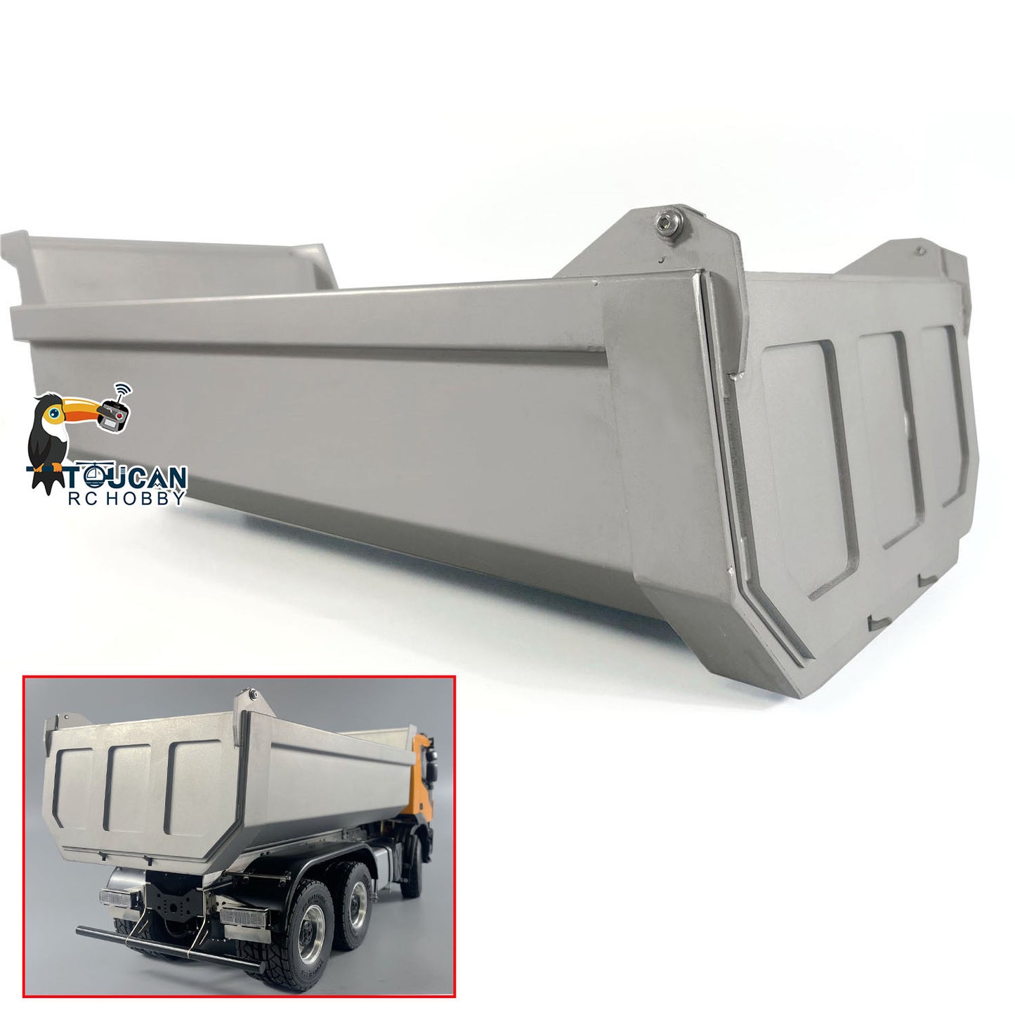 Metal U-shaped Dump Truck Bucket Unpainted for 1/14 6x6 RC Hydraulic Dumper Remote Controlled Car Model Spare Part