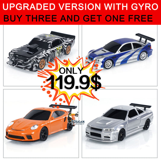 ¡¾FREE SHIPPING¡¿US STOCK Upgrade Version 4Pcs 1/43 Scale RC Drift Race Car Gyro 4WD Ready to Go Mini Car Toy High Speed Model