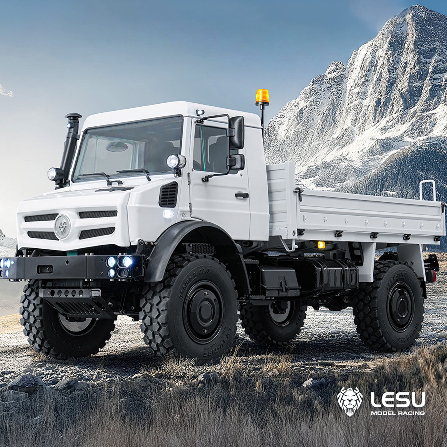 LESU U4023 4X4 1/14 RC Off Road Vehicle Metal ATV Light Truck MT44023 Model Light Sound Wheel Reduction Axle Lock Radio Battery