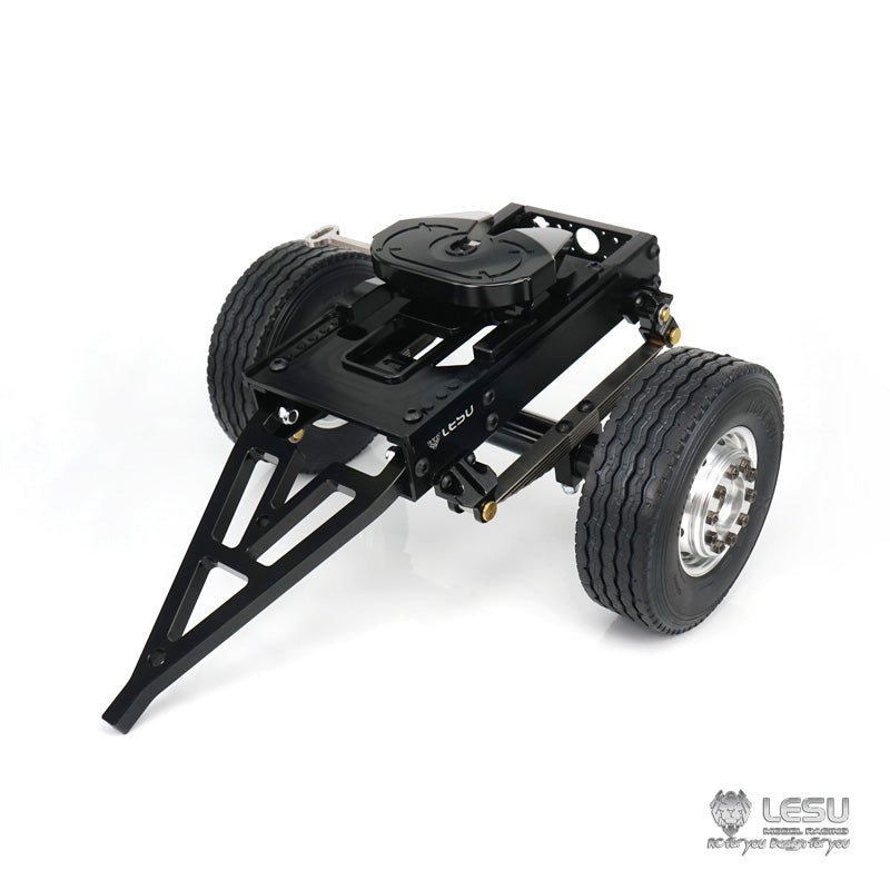 LESU 1PC Metal Trailer Fifth Wheel 25.5*18.2*14CM for 1/14 Radio Controlled TAMIIYA Tractor Truck Car DIY Model Hydraulic Dumper