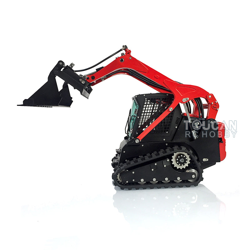 LESU 1/14 Metal Hydraulic Aoue-LT5 RC Tracked Skid-Steer Loader KIT Model Dozer Blade Shovel Hay Clamp Bucket Rake Sweeper Track