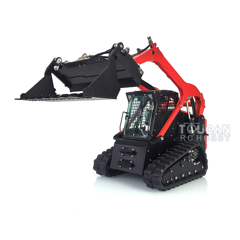 LESU 1/14 Metal Hydraulic Aoue-LT5 RC Tracked Skid-Steer Loader KIT Model Dozer Blade Shovel Hay Clamp Bucket Rake Sweeper Track