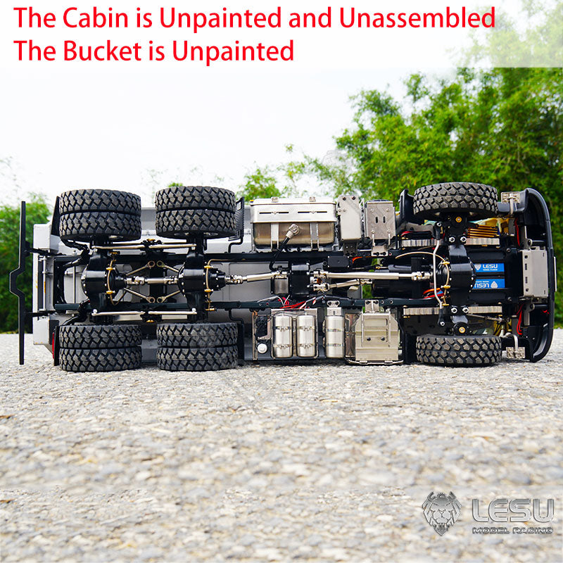 1/14 LESU 6x6 3Axle Hydraulic Metal RC Dumper Radio Control Tipper Sound Light System Unassembled Unpainted VM Cabin DIY Car