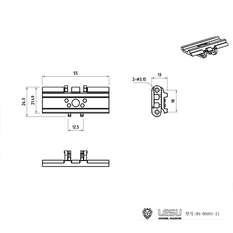 Metal Original Bucket for 1/14 LESU Komatsu AC360 RC Hydraulic Excavator Model