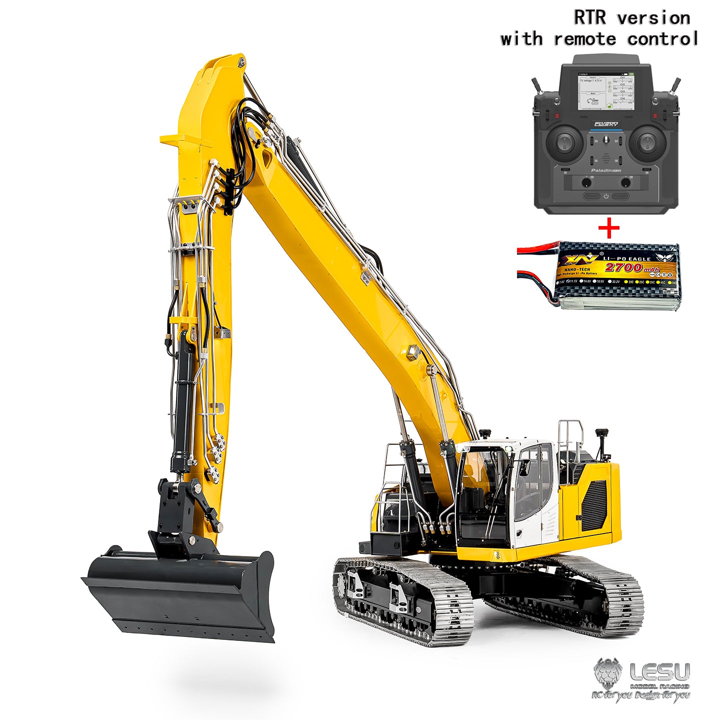 LESU 1/14 RC Hydraulic Excavator AOUE LR945 CNC Long-reach Digger RTR Radio Control Model Light 7CH Valve Paladin PL18EV LITE