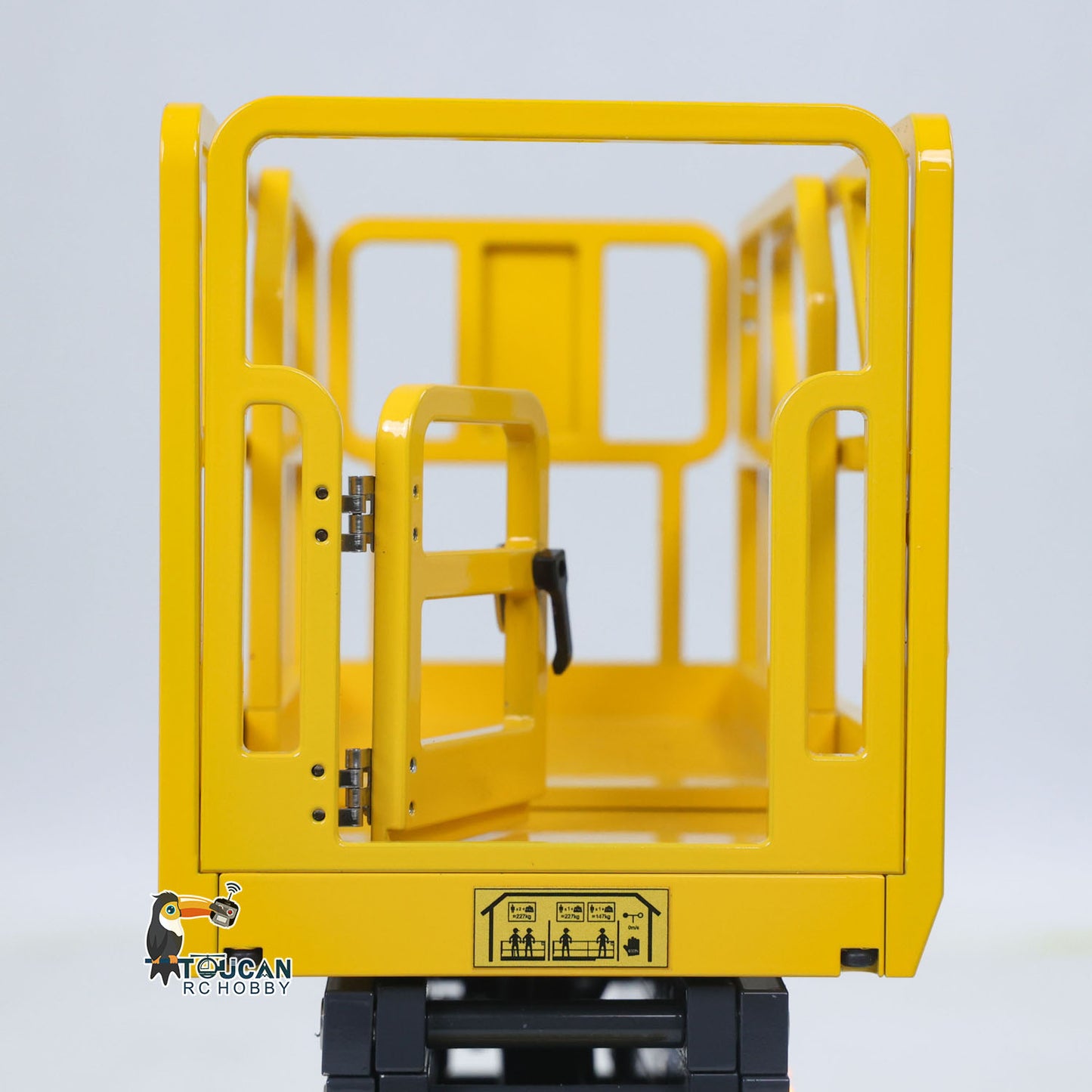 1/14 CUT Metal RC Scissor Lift Hydraulic Aerial Work Platform Openable Guardrail