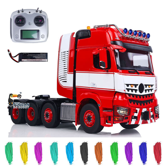 1/14 TOUCAN 8x8 RC Tractor Truck Full Metal Chassis Red White Highline Cab Complete Assembled Model