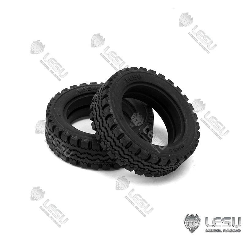 Rear Wheel Tyre 1 Pair for 1/14 LESU RC Forklift Model Car Parts DIY Truck