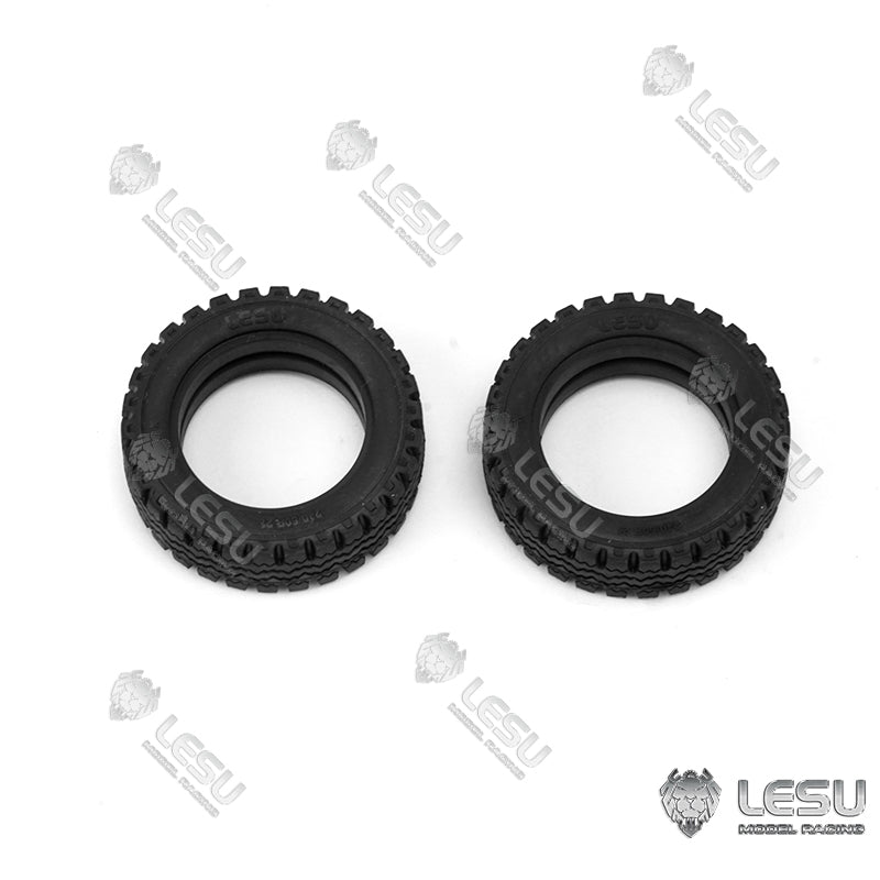 Rear Wheel Tyre 1 Pair for 1/14 LESU RC Forklift Model Car Parts DIY Truck