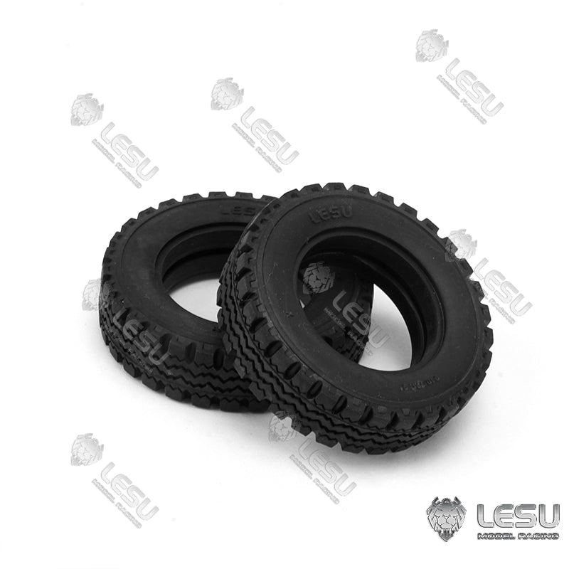 Rear Wheel Tyre 1 Pair for 1/14 LESU RC Forklift Model Car Parts DIY Truck