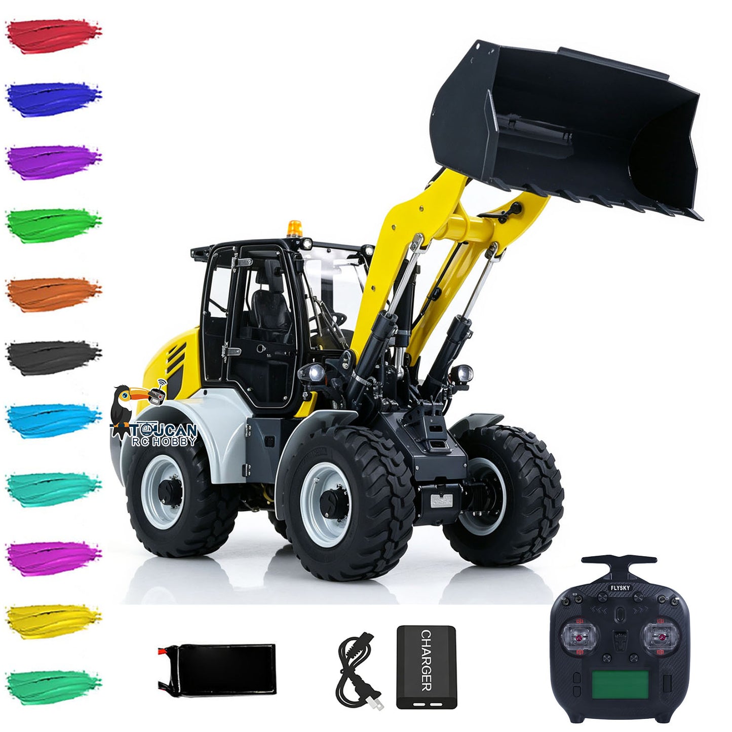 Metal LESU 1/14 RC Hydraulic Loader Aoue WA100M-8 4X4 RTR Remote Control Construction Vehicle Axle Differential Lock Sound Light ST8 Radio Engineering Machine