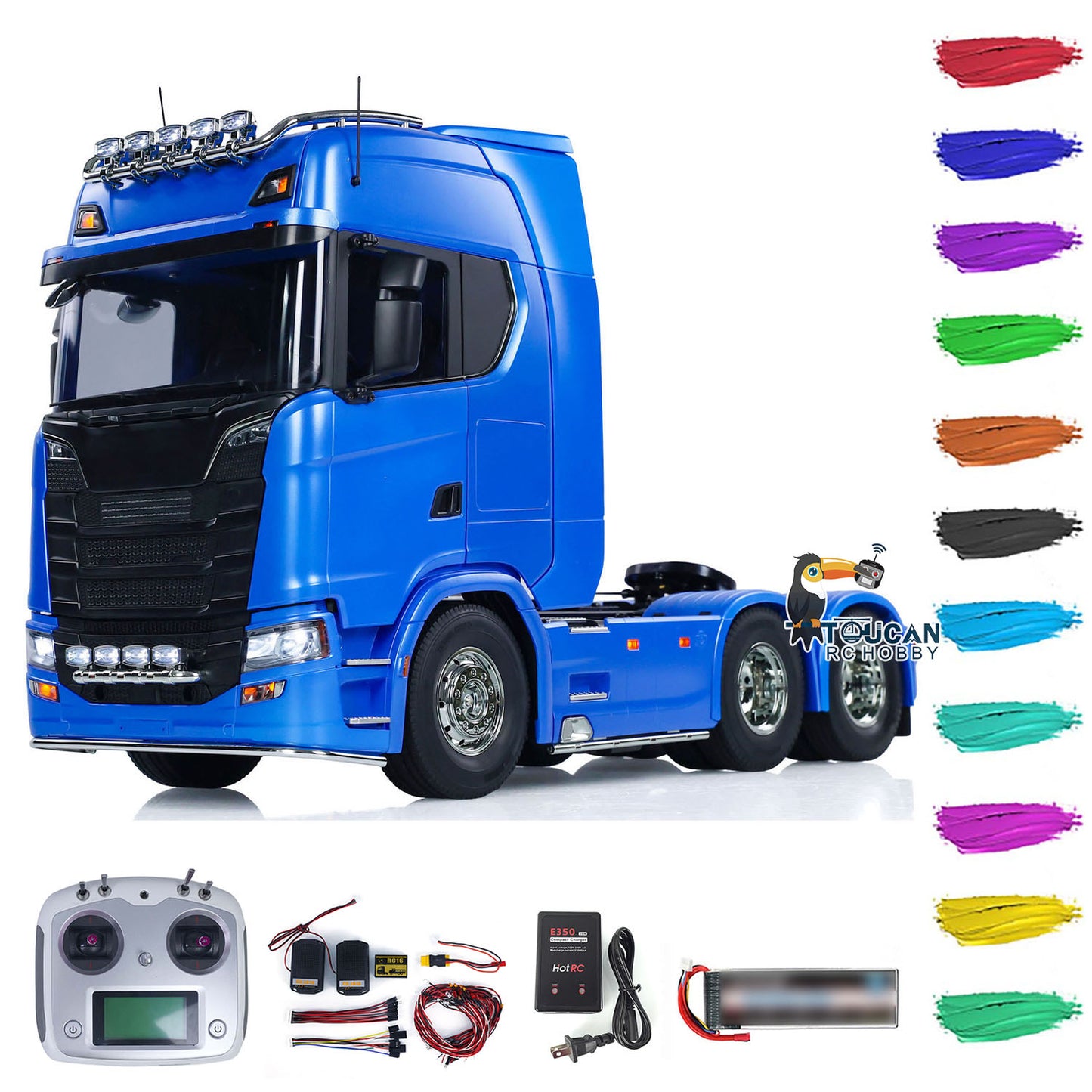 770S 6X4 RC Tractor Truck 1/14 56368 Painted Assembled Radio Control Car Model with 3-speed Transmission Sound Light System