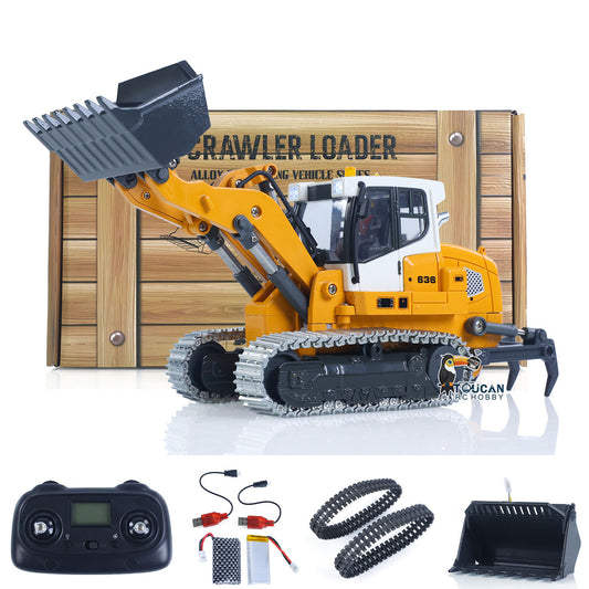 IN STOCK New Toy! Free Shipping 1:50 RC Electric Lifting Tracked Loader LR636 2.4G Construction Vehicle Metal Bucket Tracks Ripper RTR Model Light Sound Battery
