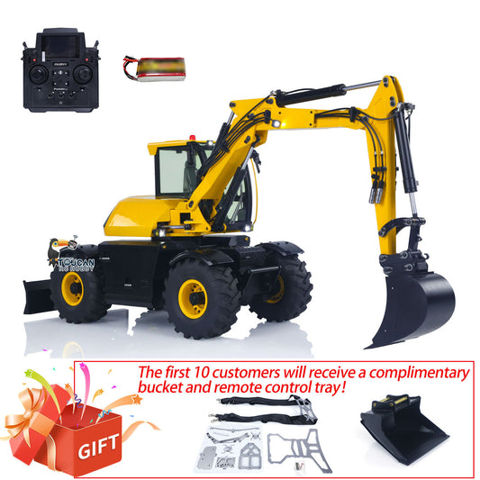 TIME-LIMITED GIFT!! 1/14 RC Hydraulic Excavator JCB 110W 9CH Valve Remote Control 3Arms Metal Digger Model Flysky Paladin PL18EV Radio Battery