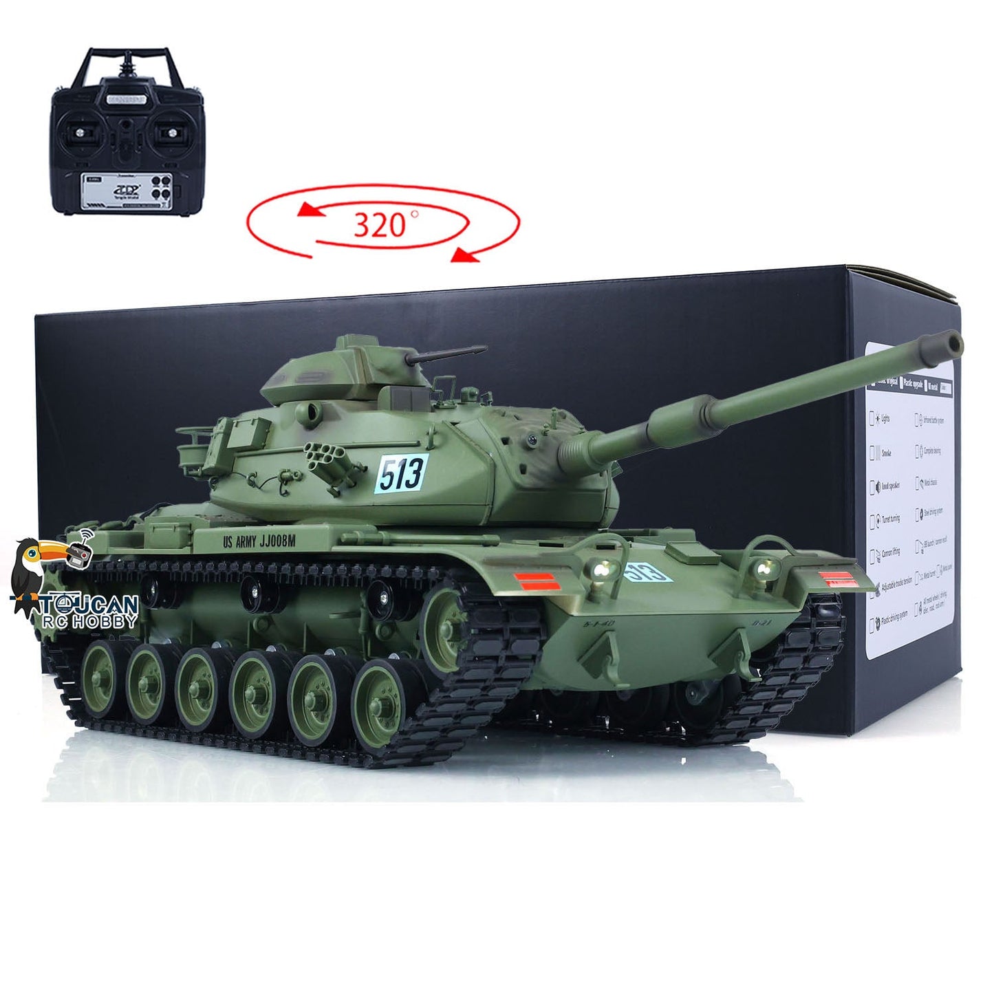 TD Model 1/16 RC Tank M60A3 USA Remote Control Battle Panzer Hobby Model Simulation Military Vehicle with Sound Smoke