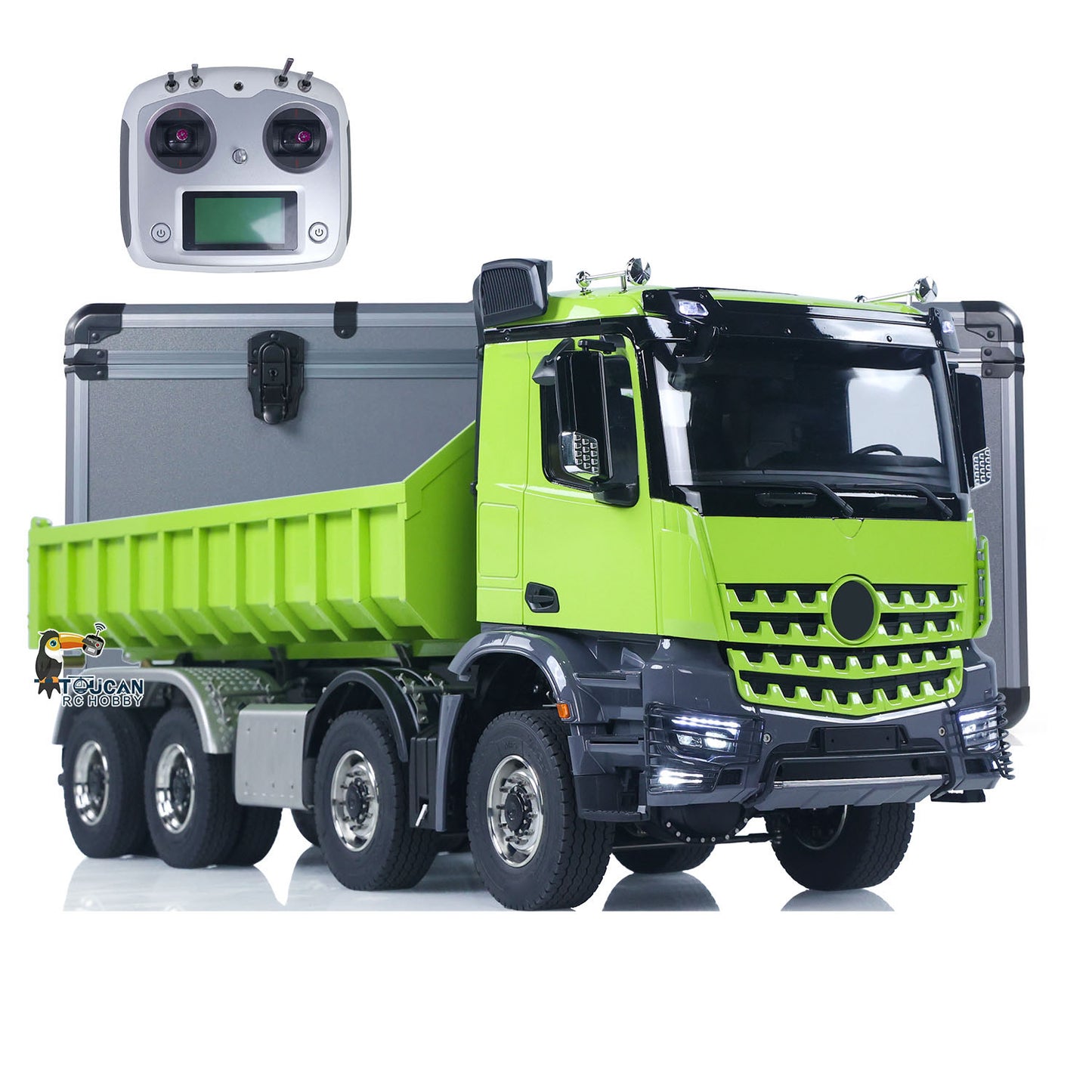 1:14 Metal 8*8 Hydraulic RC Dumper Tipper Radio Controlled Full Dump Truck Car with Standard Bucket 3-speed Transmission