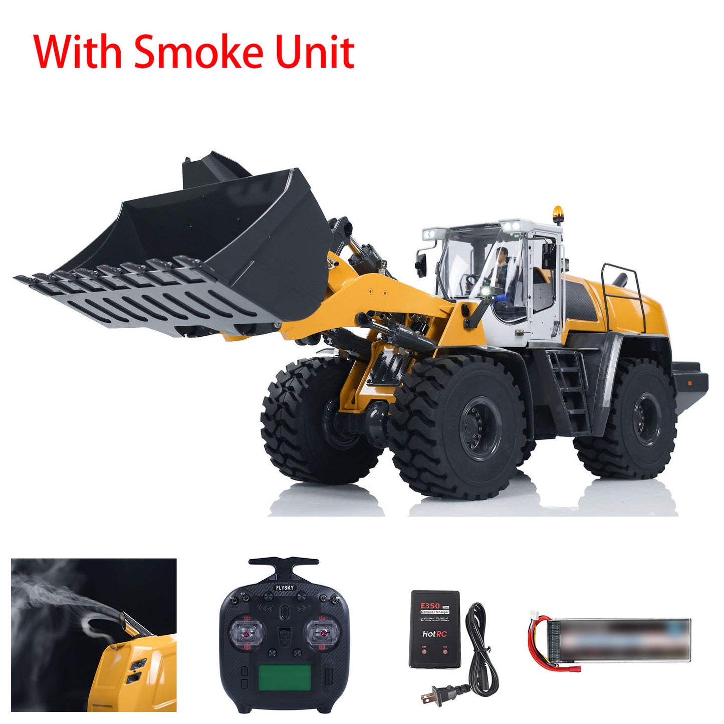 US STOCK XDRC 580 1/14 Metal RC Hydraulic Loader RTR Engineering Vehicles Smoke Lights