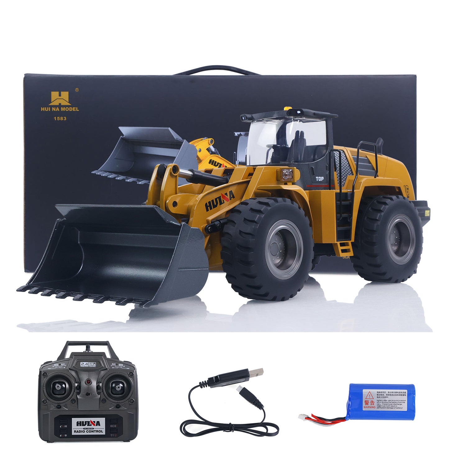 Fast Shipping 1/14 HUINA Toys 2.4G Radio Controlled Loader 1583 Electric Lifting System Lights Sound RC Construction Vehicles Assembled
