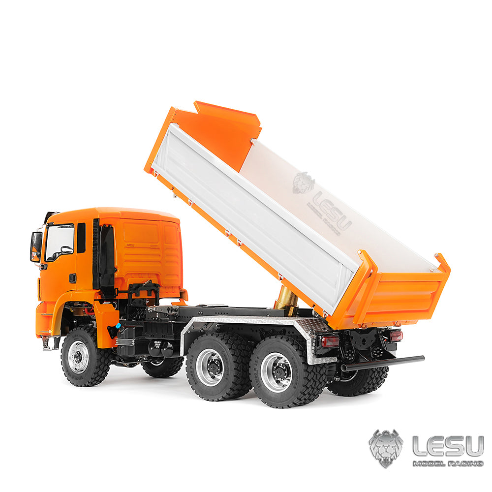 LESU TGS 1/14 RC Hydraulic Dump Truck 6x6 Metal Remote Control Dumper Car Model Three-Way Dumping Emulated Tipper Hobby Models