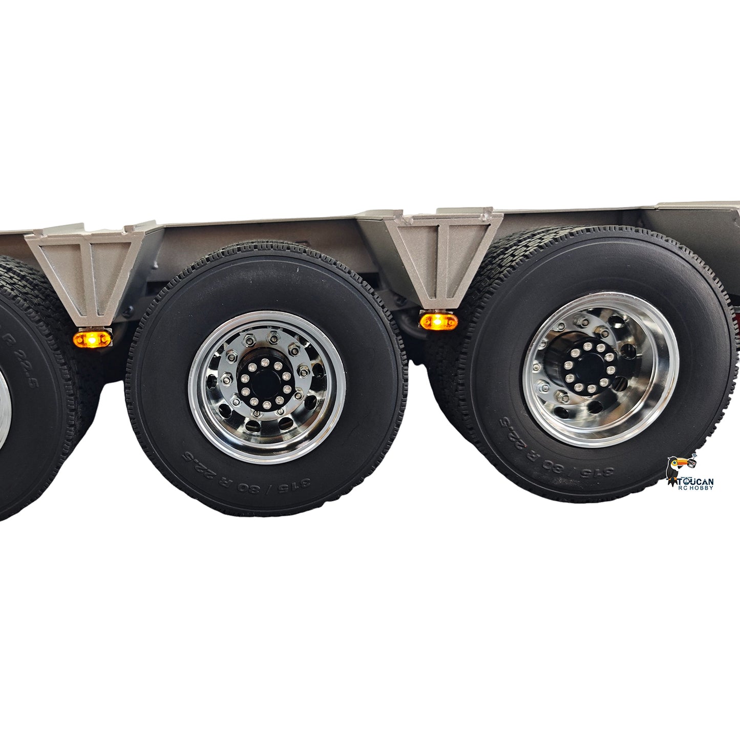 Metal 3Axles Gooseneck Low Flatbed Trailer Manual Support Legs for 1/14 Remote Control Tractor Truck 4151AK RC Lorry Car Model