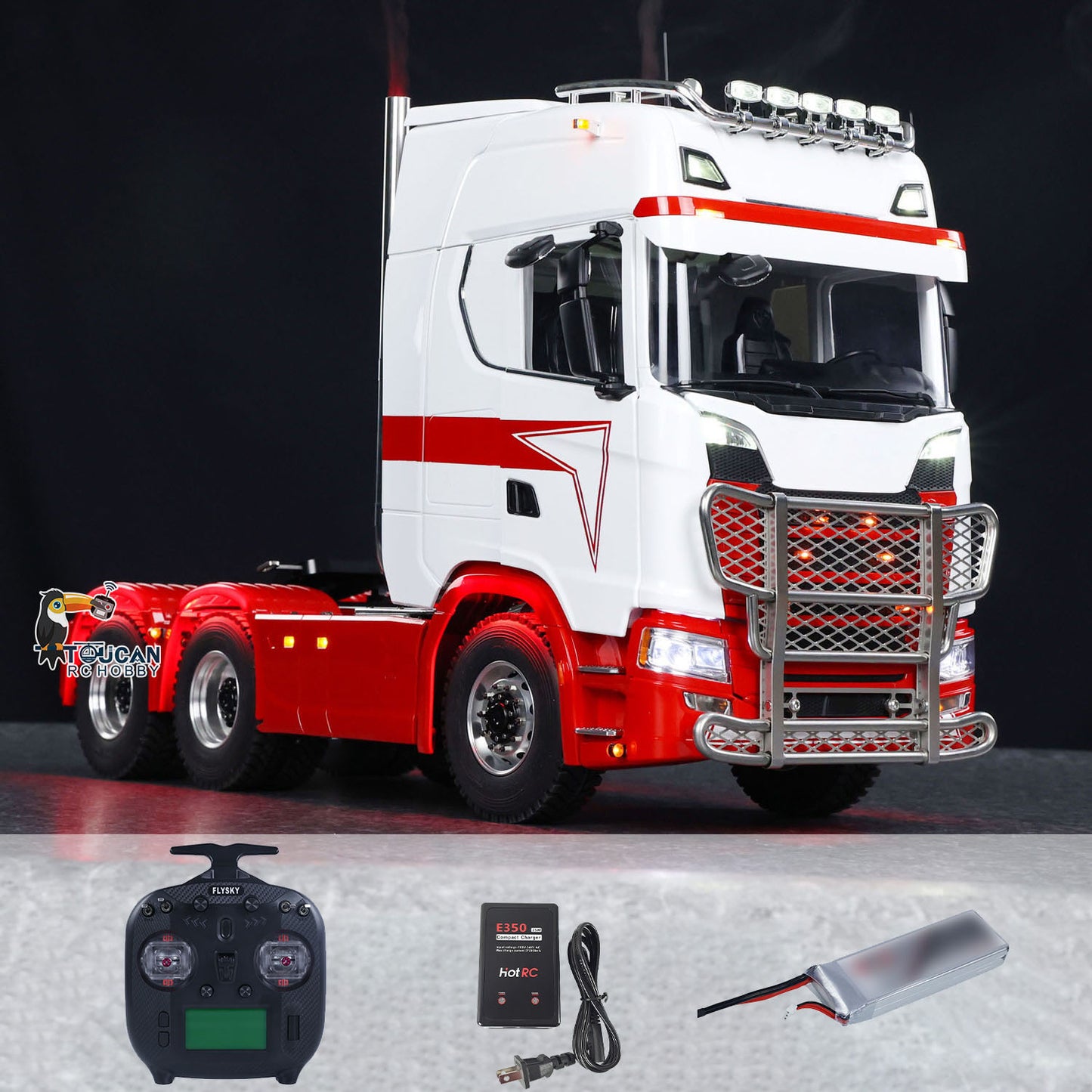 6x6 Metal Chassis 1/14 RC Remote Control Tractor Trcuk ST8 Radio Sound 2-speed Assembled and Painted Construction Vehicle