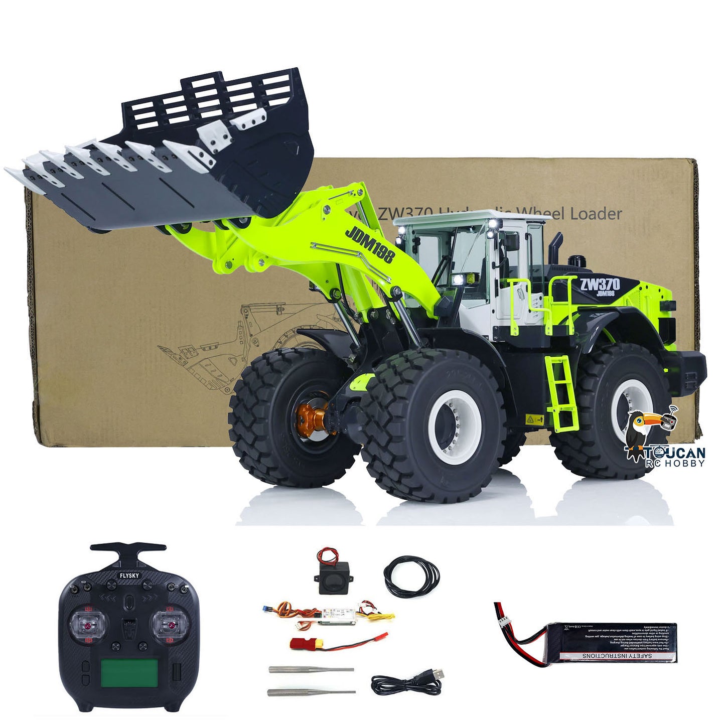 1/14 ZW370 Hydraulic RC Loader JDM 198 201 Sound System RTR Construction Car with Light Sound System 2-Speed Transmission PNP RTR