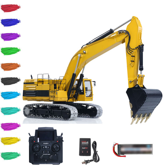 LESU 1/14 Hydraulic RC Excavator C374F Remote Control Digger Model RTR Heavy Construction Car Flysky Paladin PL18EV LITE Radio 6CH Valve Light
