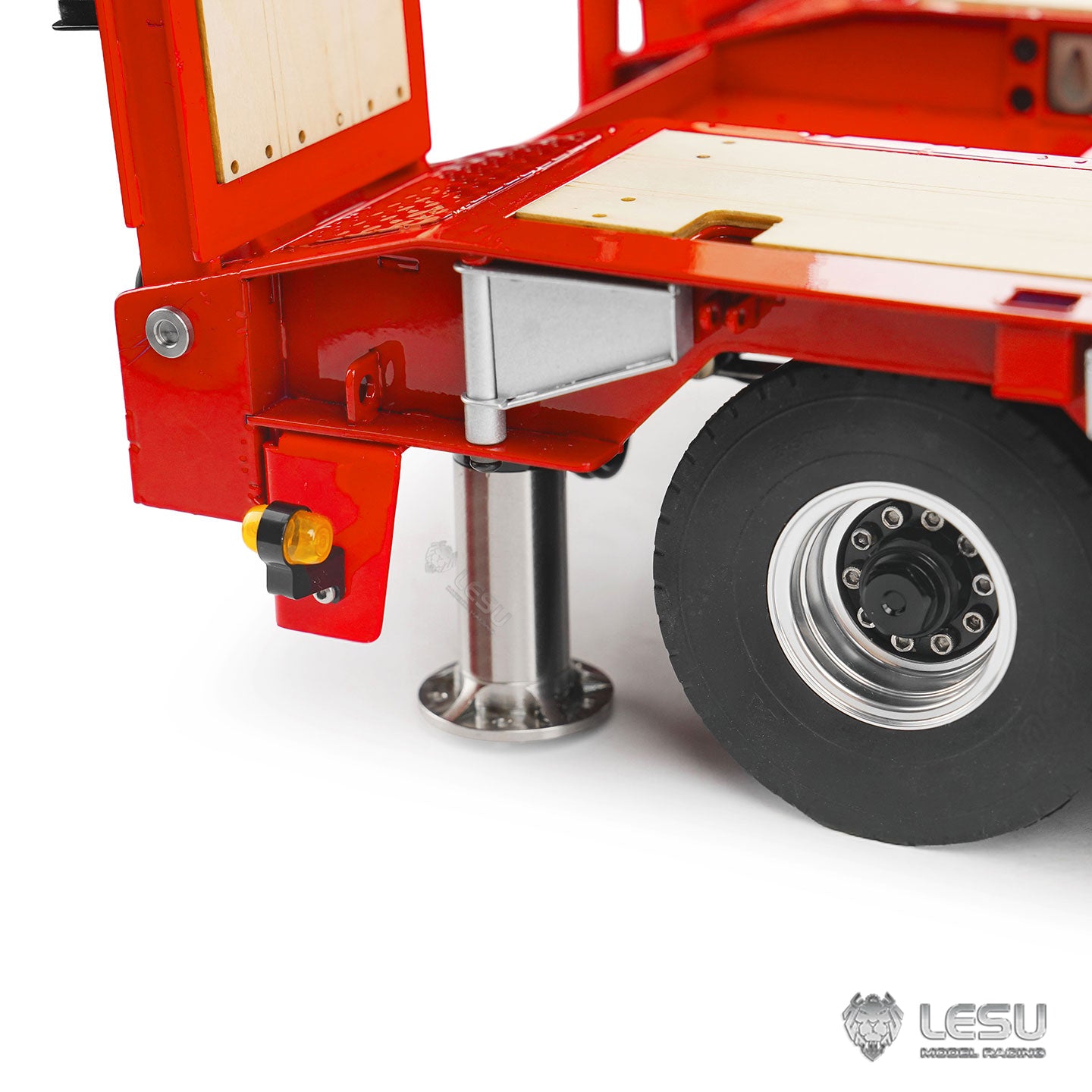 LESU A0049 1/14 Metal Hydraulic Lifting Tailboard Trailer Rear Support Legs 2CH Valve Pump for RC Tractor Truck DIY Lorry Excavator