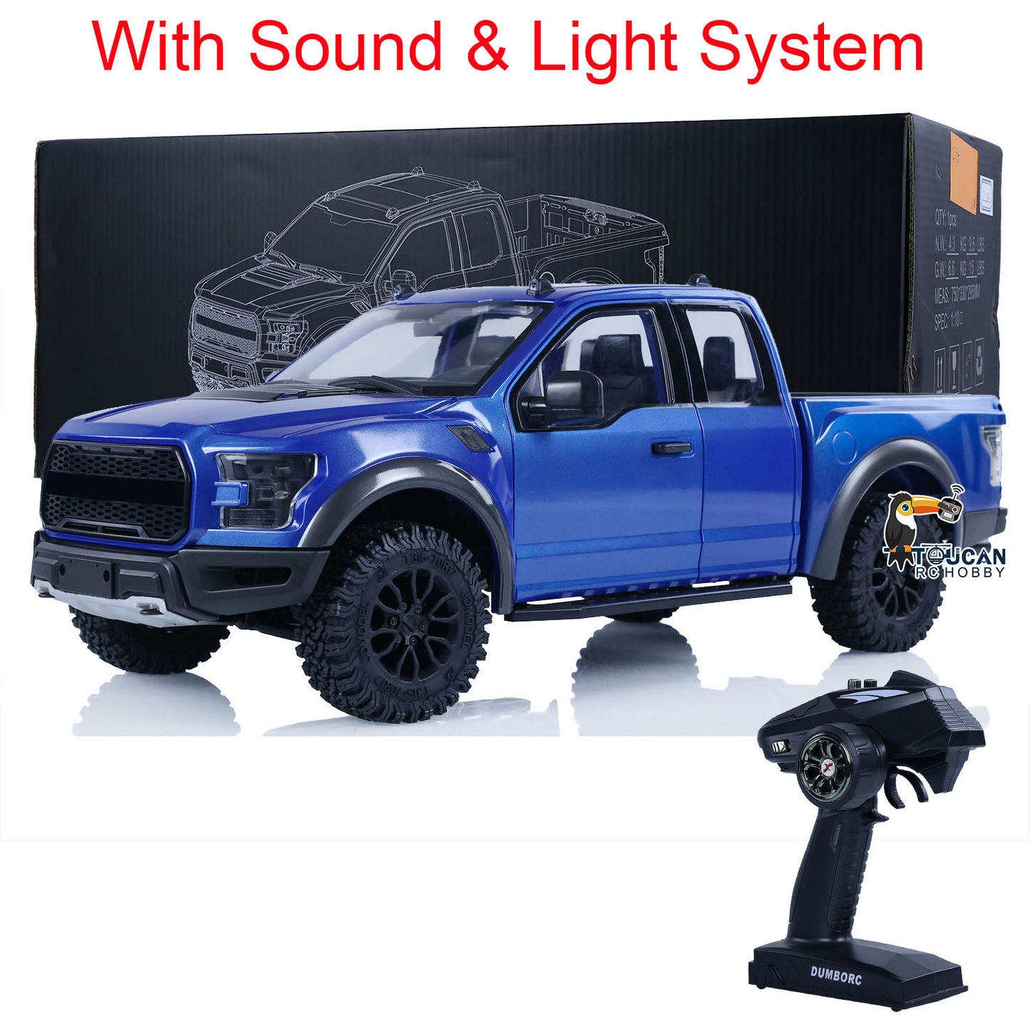 JDM 1:10 RC Crawler Car F150 Remote Control Off-road Vehicles Sound Light System with Sound Light System Hobby Model Gift