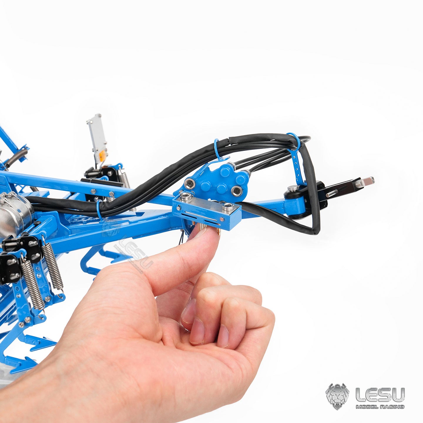 LESU Metal K500 Seedbed Pre-sowing Soil Preparation Machine Planter Plough for 1/14 RC Hydraulic Tractor Car AOUE 1050 Model