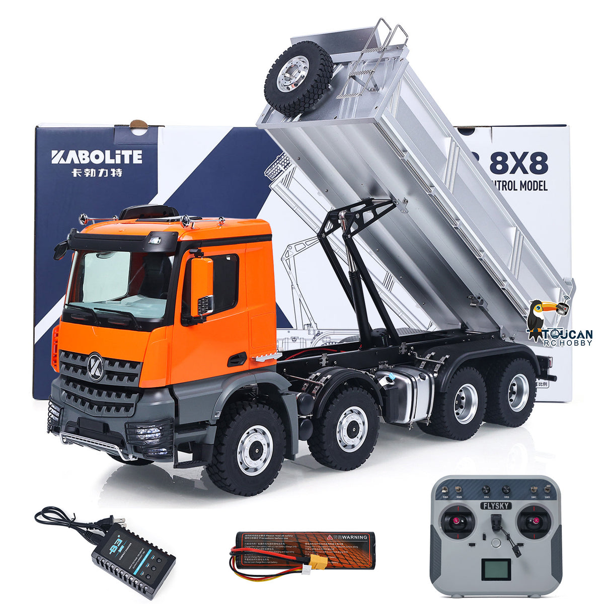 Fast Free Shipping for EU Kabolite 1/14 Electric RC Dump Truck K5703 8X8 Remote Control Tipper Model 2Speed Transmission Lights Sounds Battery Charger