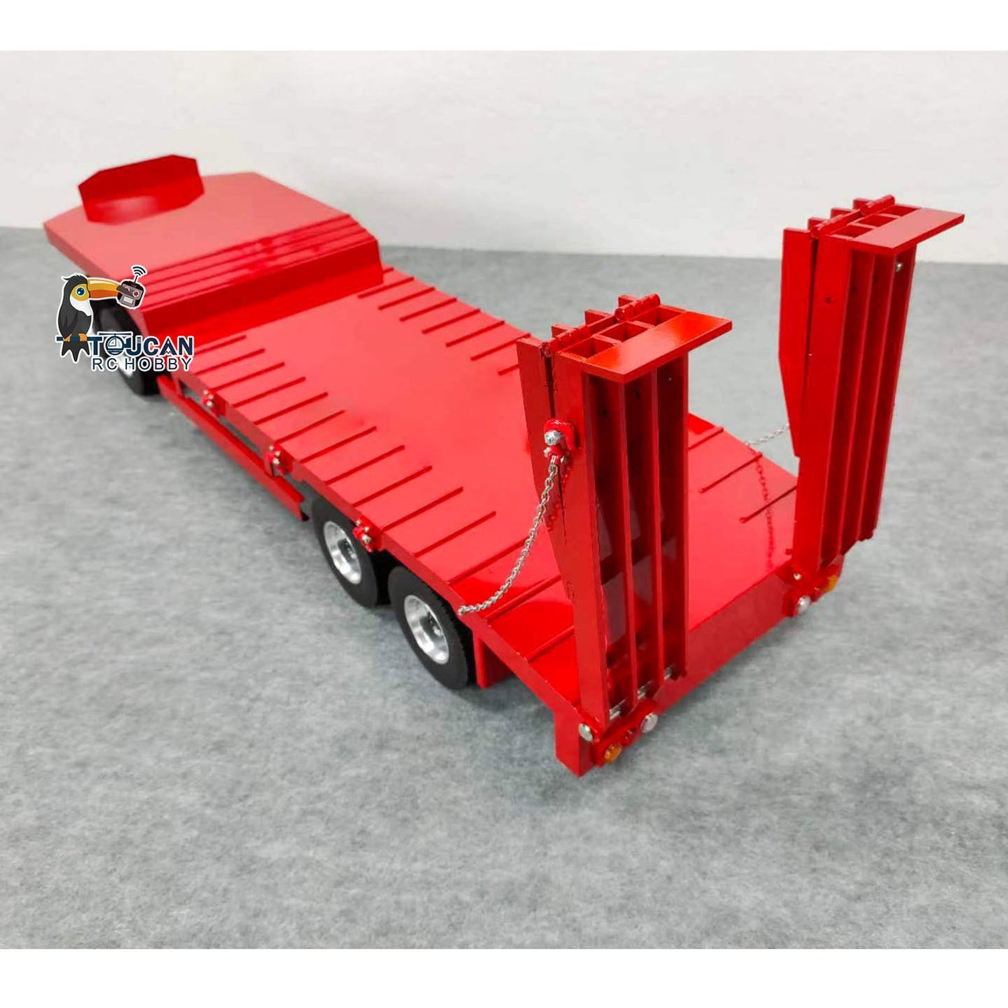 Metal 4-axle Full Trailer for 1/14 RC Tractor Truck Remote Control Car Simulation Hobby Model DIY Electric Tail-board