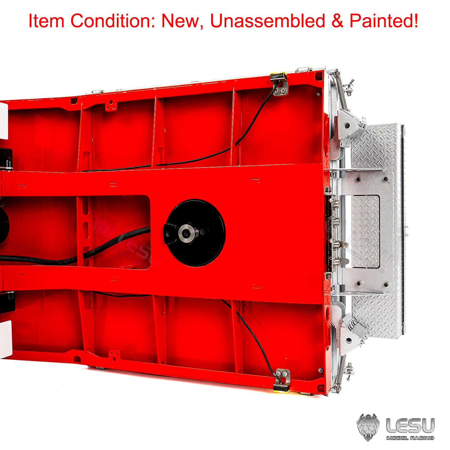 LESU 1/14 RC Metal Trailer KIT A0054 Hydraulic Lifting Tailboard 4 Axles Steering Available for DIY RC Tractor Truck Lorry Car