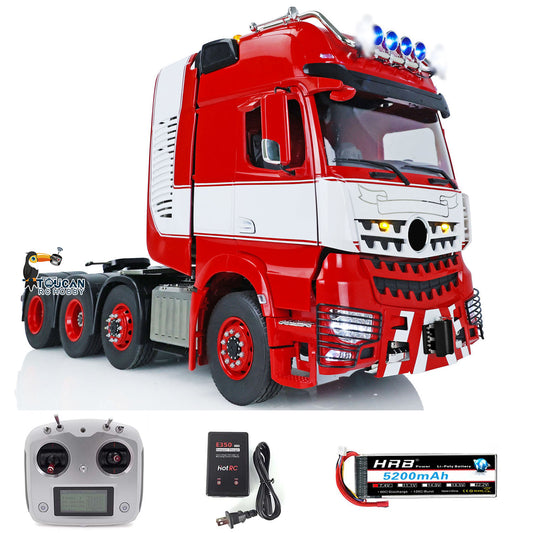 1/14 LESU 8x8 RC 3 Speed Highline Tractor Truck Metal Heavy-duty Chassis DIY RC Cabin with Motor Smoke Unit Light Sound Radio