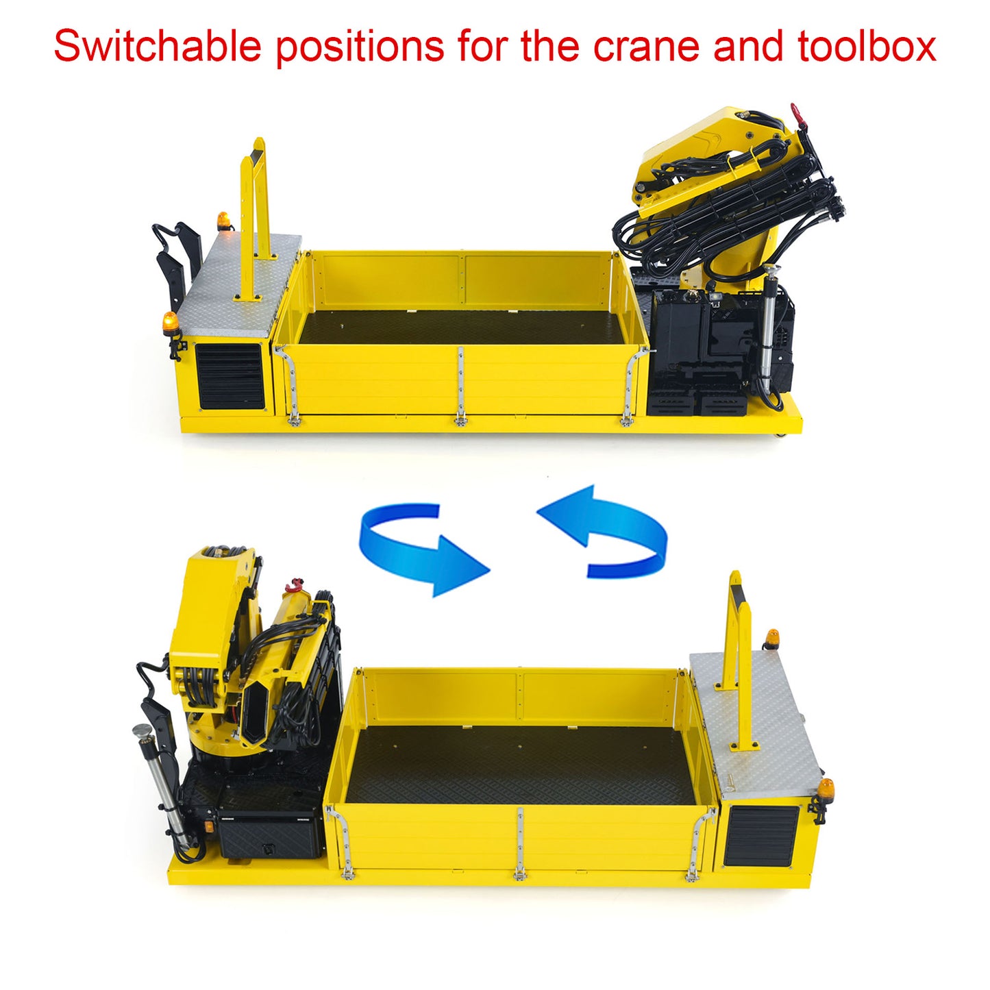 Metal Cargo Box & Hydraulic Crane 7CH Valve Pump for LESU 1/14 Radio Controleld Roll Off Dumper Truck DIY RC Tipper Model Car