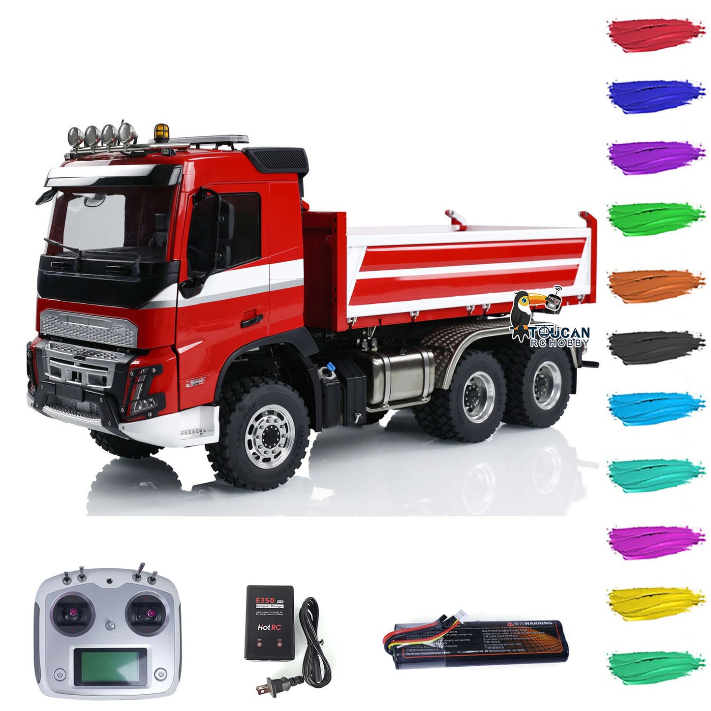LESU Metal 6x6 1/14 3-way RC Hydraulic Dumper Car Remote Control Dump Truck DIY Vehicle RTR Painted Assembled Upgraded
