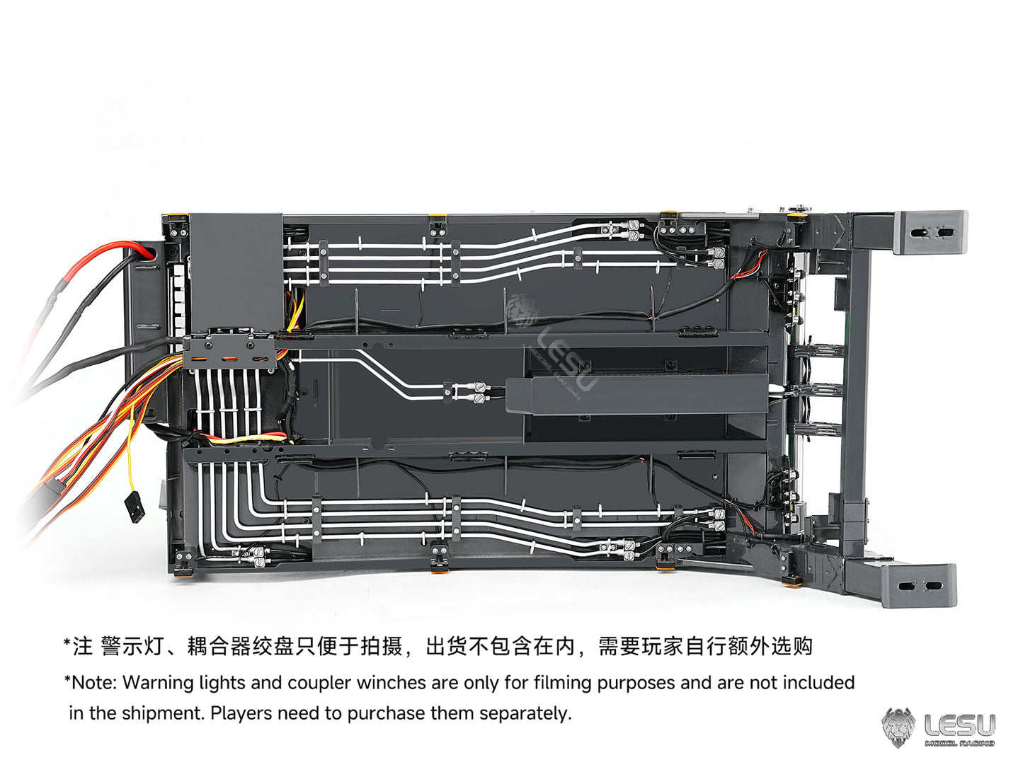 3Speed LESU Skip Loader 3363 Metal 4X4 Chassis 1/14 RC Hydraulic Swing Arm Garbage Dump Truck Light Sound Hub Reduction Axle