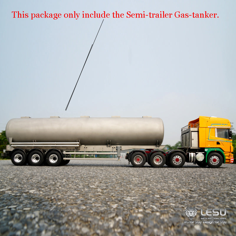 LESU Metal 40Feet Oil Tank Gas-tanker Semi Trailer 1/14 RC Tractor Truck Model