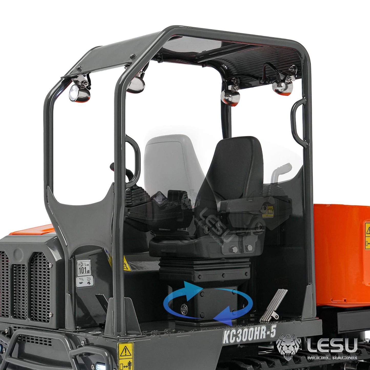 Metal LESU 1/14 Hydraulic Remote Control Tracked Dump Truck KC300HR-5 RC Dumper Model 180 Degree Rotation Openable Door Lights