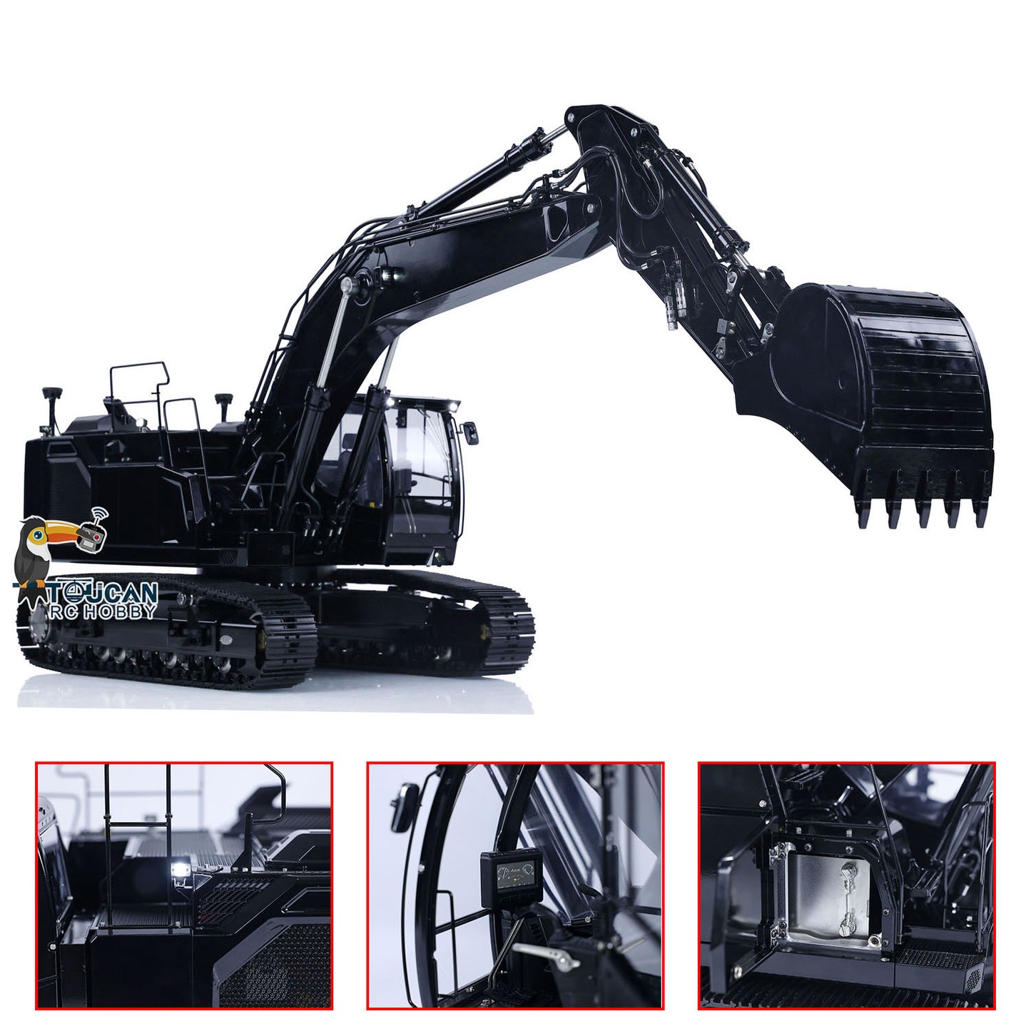 LESU 1/14 Aoue LR945 Hydraulic RC Excavator Metal Painted Assembled Digger Model with Electronic Displays CNC Machined 90% Metal