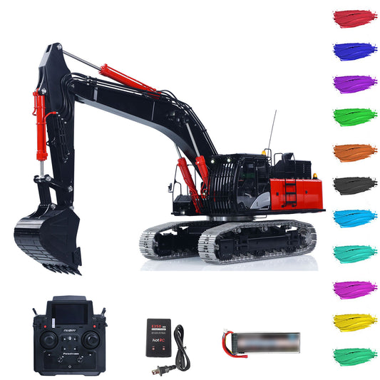 LESU 1/14 Remote Control Hydraulic Excavator Aoue ZX490 RTR CNC Metal RC Digger Car 6CH Valve Constraction Machine Light Sound Paladin PL18EV Lite