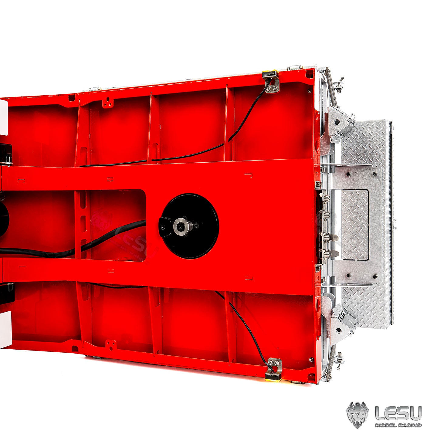 LESU 1/14 Metal Trailer Hydraulic Lifting Tailboard 4 Axles Steering Available Electric Support Legs for DIY RC Tractor Truck