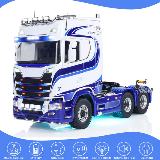 TOUCAN 770S 1/14 RC Tractor Truck FPV Smoke Sound 2Speed RTR Model 6x6 Metal Chassis Radio Controlled Lorry Car ST8 Battery