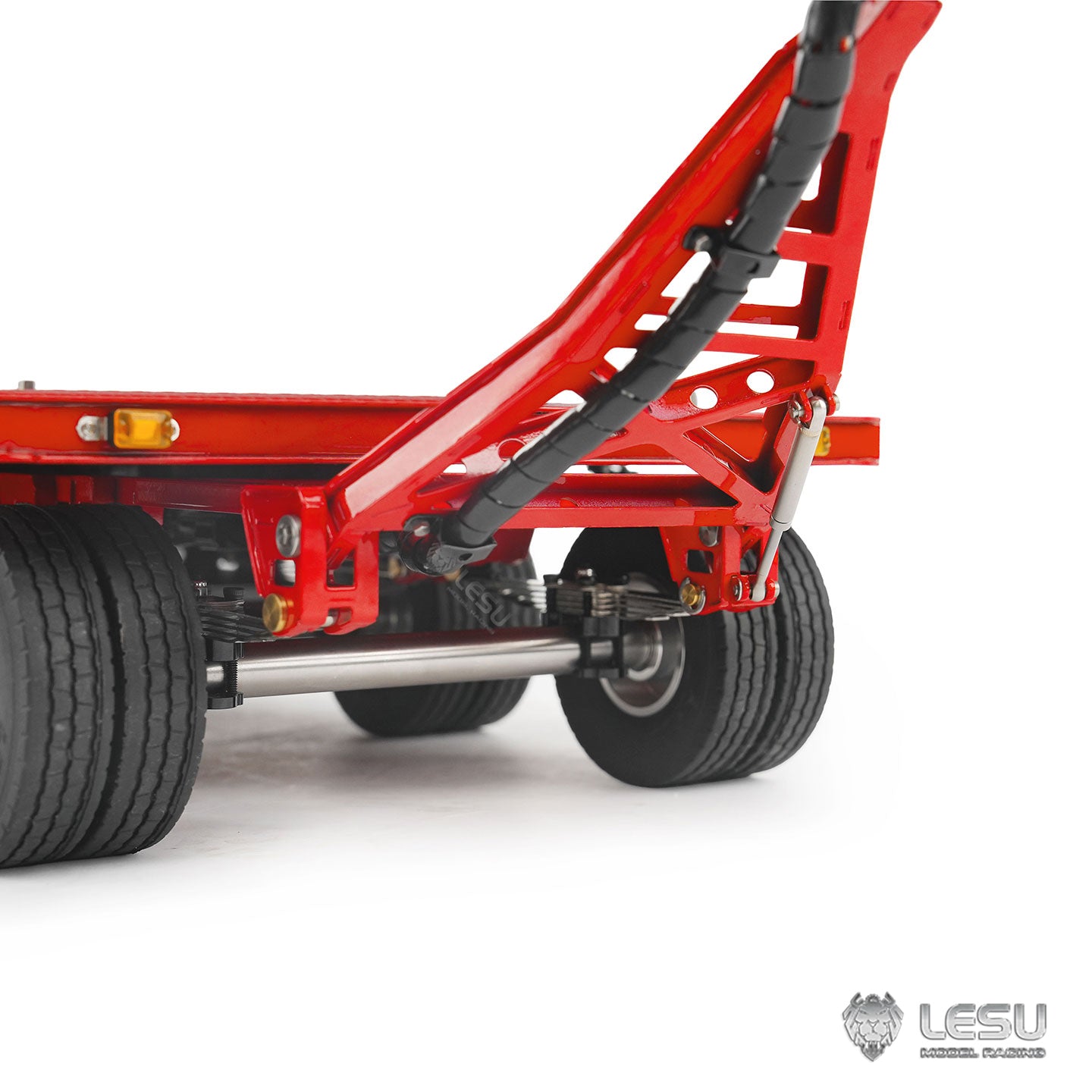 LESU A0049 1/14 Metal Hydraulic Lifting Tailboard Trailer Rear Support Legs 2CH Valve Pump for RC Tractor Truck DIY Lorry Excavator