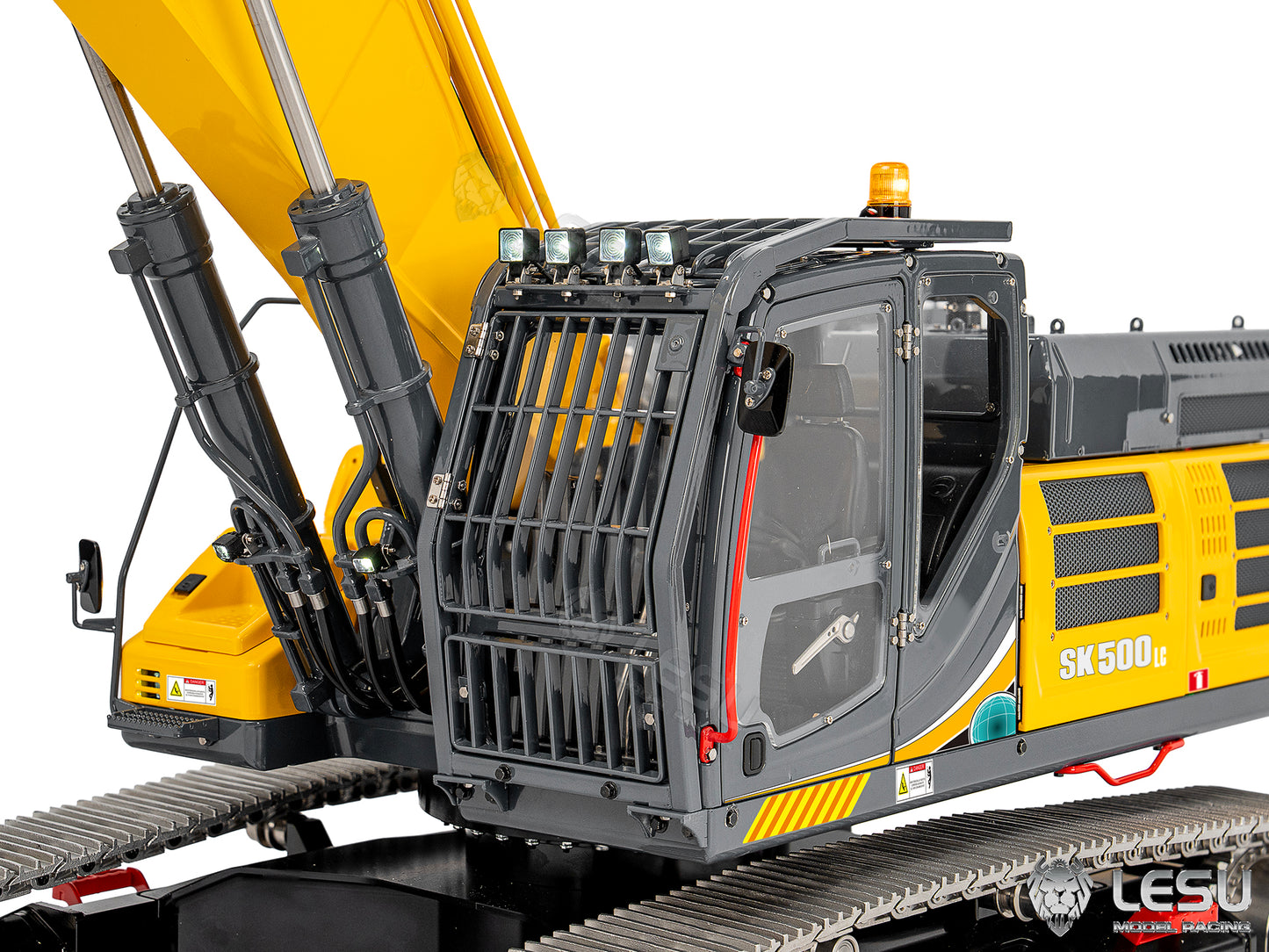 Metal LESU 1/14 Remote Control Hydraulic Tracked Excavator SK500 RC Digger 6CH Valve 3MAP Pump Brass Relief Valve Light System