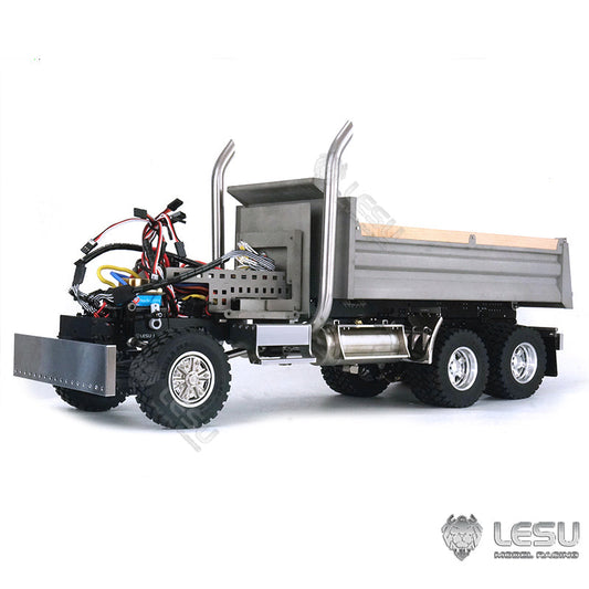 LESU1/14 6*6 King Hauler Metal Hydraulic RC Dumper Tipper Truck Metal Bucket Axle Lights Sounds Without Cabin