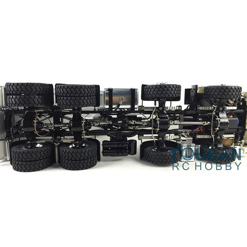 LESU 1/14 RC Hino700 8*8 Metal Hydraulic Dumper Truck 4 Axles Model Car W/ ESC Motor Servo with Sound System LED Light System