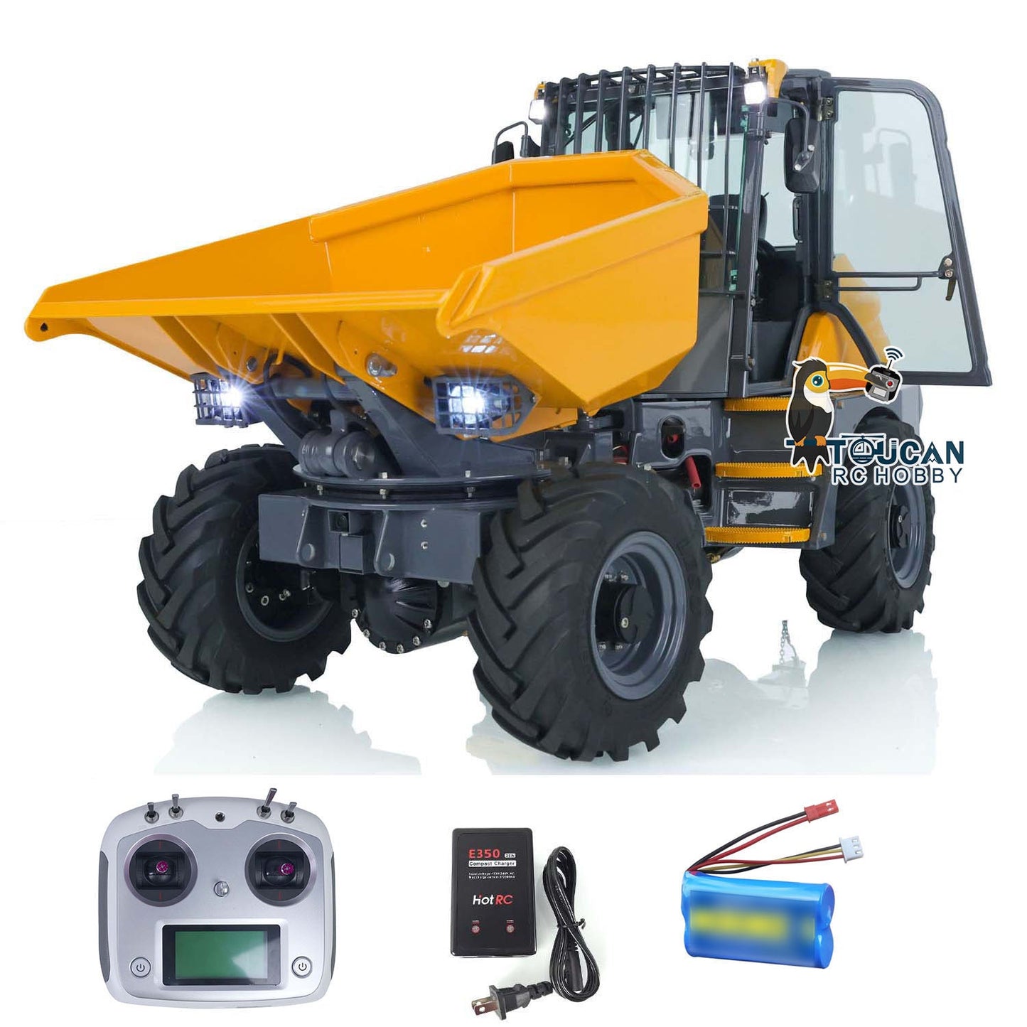 LESU 1/14 AOUE 6MDX Metal RC Remote Controlled Hydraulic Articulated Dumpers Painted Ready To Run Motor ESC Light System