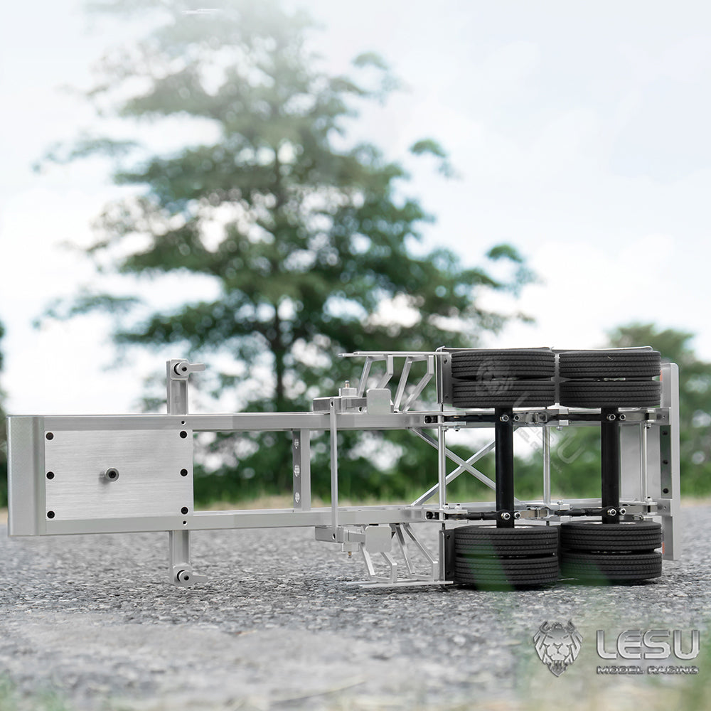 LESU 40ft 20ft Metal Trailer Chassis for 1/14 Radio Controlled Tractor Container Truck RC Cars Model